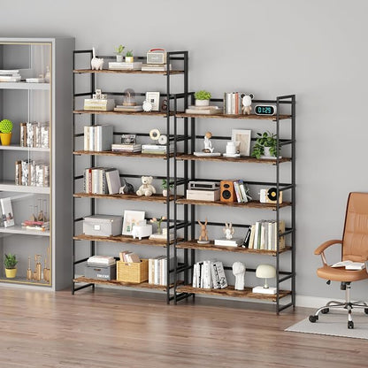 BHG Vintage Multifunctional Folding Bookshelf, No-Assembly Plant Stand Storage Rack Shelves for Home Office
