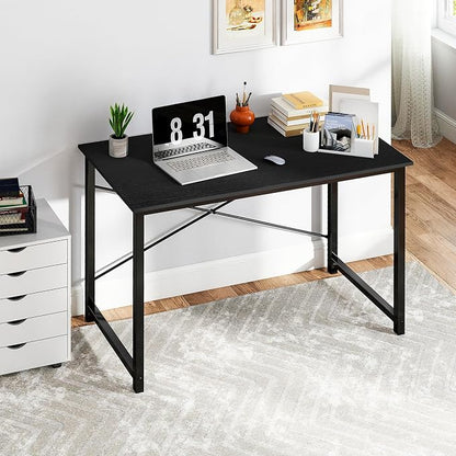 OLIXIS 40 Inch Computer Office Desk for Small Spaces, Writing Gaming Work Desk Modern Study Table with Storage Bag & Headphone Hook Home Bedroom, Black
