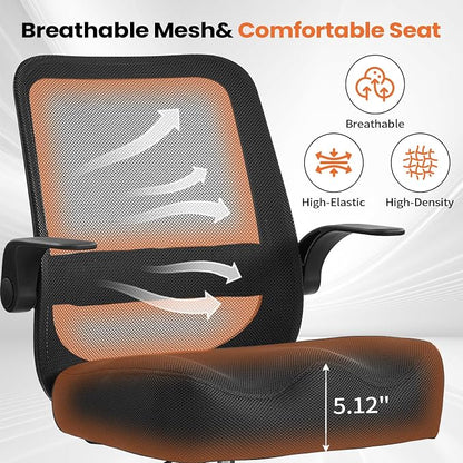 Drafting Chair 500LBS – Tall Office Chair with Adjustable Height & Foot Ring for Standing Desk, Ergonomic Mesh Chair with Flip-Up Armrests, Thick Curved Seat for Home Office & Creative Work
