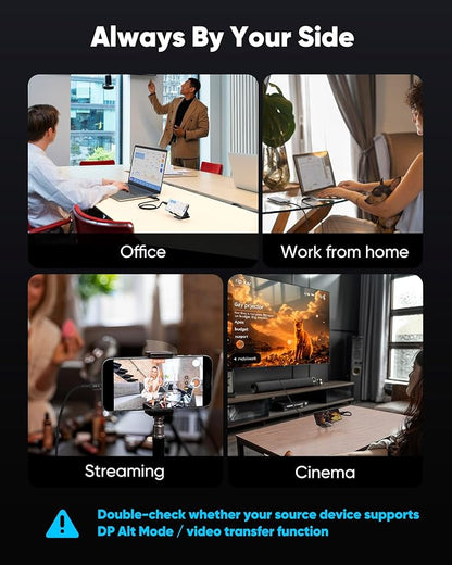 Highwings USB C to HDMI Cable @60Hz, USB-C (4K HDMI) 15 feet Black, [Thunderbolt 3/4 Compatible] Type-C to HDMI Cord for iPhone 16/15 Series, MacBook Pro/Air, iPad, Surface, Galaxy, XPS, and More