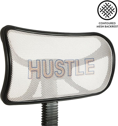 Urban Lifestyle Swivel Desk Chair, Hustle, Stylish and Compact Office Chair with Mesh Back, Swivel Function, Adjustable Height, and Cushioned Seat