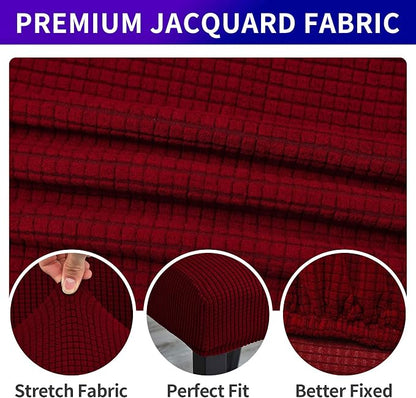 Stretch Chair Covers for Dining Room Set of 4, Removable Washable Dining Room Chair Covers, Dining Chair Slipcovers Seat Protector, Great Home Decor and Banquet Upholstery (Red Dahlia, 4 Pack)