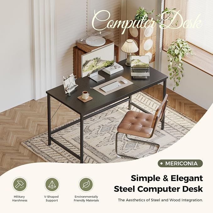 Mericonia 48 inch Computer Desk, Gaming Desk for Small Spaces, Modern Simple Style Table for Home Office, Study Student Writing Table