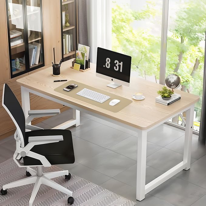 AFIING Apricot Desk Pad 31.5" x 12", Leather Desk Mat | Waterproof PU Leather, Non-Slip Rubber Base, Modern Desk Decor, Office & Home