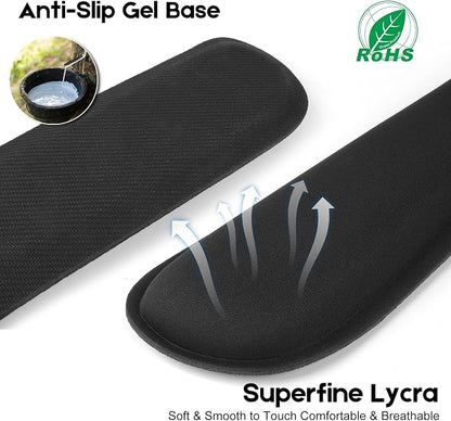 Excel Cheat Sheet Mouse Pad Set | 3-Piece XL Ergonomic Desk Mat with Wrist Rest for Office & Gaming(Black)