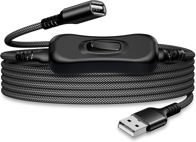 Itramax USB On Off Switch Cable,USB Extension Cable Support Data and Power 1FT/0.3M,Inline Power Switch,Male to Female with Toggle Switch for LED Lamp,LED Light Strips,Driving Recorder