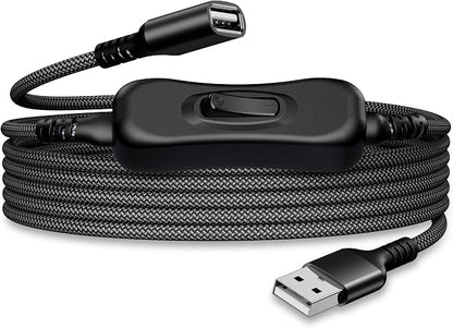 Itramax USB On Off Switch Cable,USB Extension Cable Support Data and Power 1FT/0.3M,Inline Power Switch,Male to Female with Toggle Switch for LED Lamp,LED Light Strips,Driving Recorder