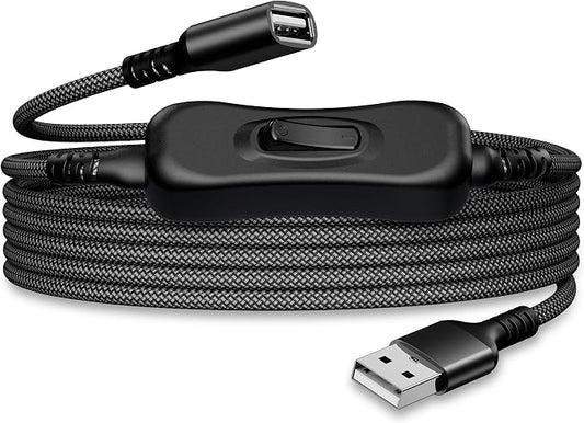 Itramax USB On Off Switch Cable,USB Extension Cable Support Data and Power 1FT/0.3M,Inline Power Switch,Male to Female with Toggle Switch for LED Lamp,LED Light Strips,Driving Recorder