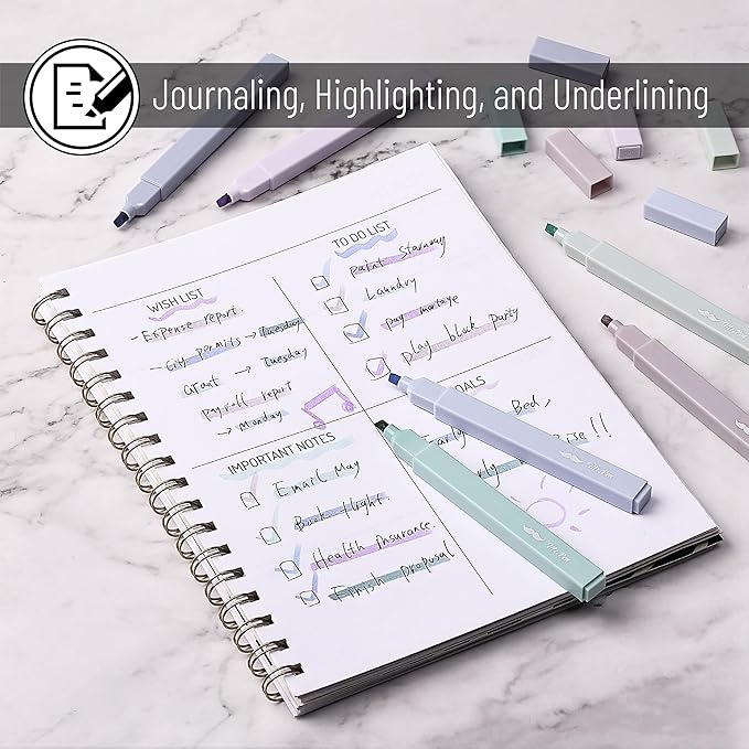 Mr. Pen- Aesthetic Highlighters No Bleed, 8 Pack, Pastel Colors, Chisel Tip | Cute Highlighters Assorted Colors for Journaling, Highlighting, Underlining, Fast Dry, Back to School Supplies