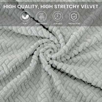 MIFXIN Computer Office Chair Cover Stretch Elastic Slipcover 2 Piece Stretchable Jacquard Computer Chair Seat Cover Furniture Protector for Office Home, Only Covers NO Chair (Light Grey)