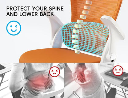TRALT Office Chair - Ergonomic Office Chair with Back Support, Home Office Desk Chairs, 330lbs Wide Seat Big and Tall Office Chairs, Comfy Desk Chair for Work, Study, Office, Gaming (Orange)