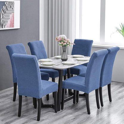 Stretch Chair Covers for Dining Room Set of 2, Removable Washable Dining Room Chair Covers, Dining Chair Slipcovers Seat Protector, Great for Home and Banquet Deecor (Periwinkle Blue, 2 Pack)