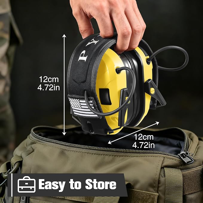 Electronic Shooting Ear Protection w/Gel Pads, 23dB NRR Active Noise Reduction & 3X Amplification Headset for Shooters