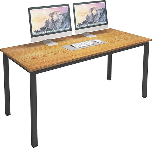 SogesHome 63inches Computer Desk PC Desk Office Desk Workstation for Home Office Use Writing Table, Teak