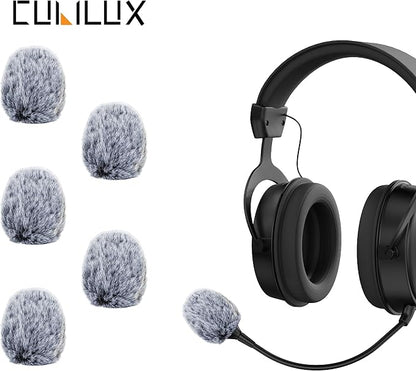 Cubilux Furry Windscreen for Game Headset, Muff Windshield Windjammer Deadcat,Wind Muff & Dead Cat for Headset, 5-Pack