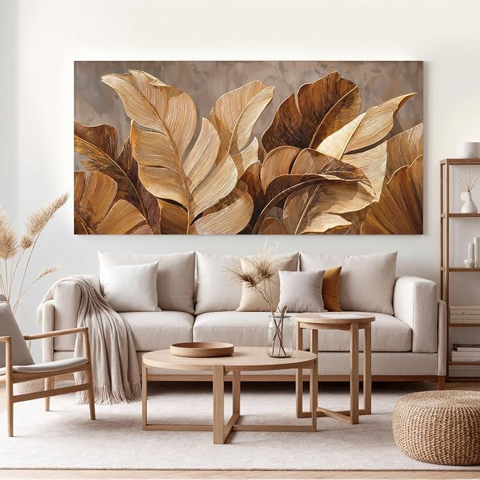 Canvas Wall Art Decor Oversized Wall Art Pictures for Living Room Large Botanical Wall Art paintings Artwork for Wall Decor Brown Modern Wall Art Decor Artwork for Bedroom Office 39" X 78" Wall Decor