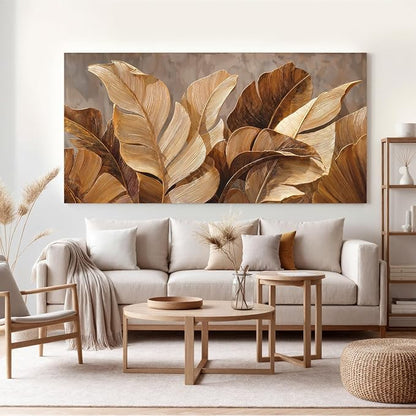 Canvas Wall Art Decor Oversized Wall Art Pictures for Living Room Large Botanical Wall Art paintings Artwork for Wall Decor Brown Modern Wall Art Decor Artwork for Bedroom Office 39" X 78" Wall Decor