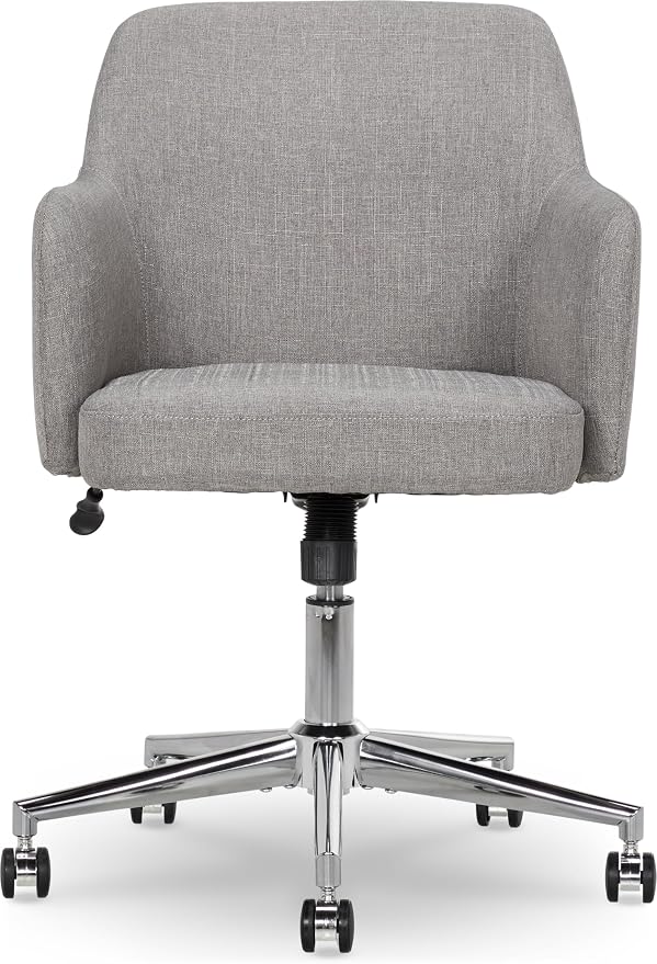 Amazon Basics Modern Home Office Desk Chair with Adjustable Height, 360 Degree Swivel, Smooth-Rolling Wheels, High-Density Foam Cushioning, Light Gray