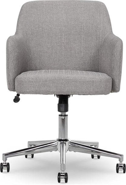 Amazon Basics Modern Home Office Desk Chair with Adjustable Height, 360 Degree Swivel, Smooth-Rolling Wheels, High-Density Foam Cushioning, Light Gray