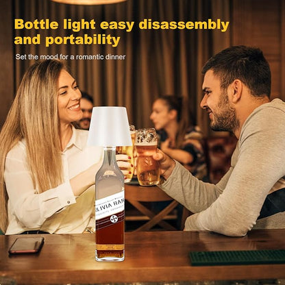 Wireless Bottle Lamp,2026 New 3 Color Rechargeable Wine Bottle Lights for Bars Restaurants,Bedroom and Party Decor,LED Bottle Lights for Liquor & Wine Bottles (White, 1pc)