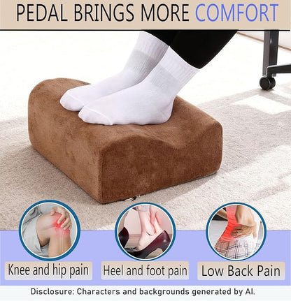 Work Foot Rest Under Desk,Comfort Foot Rest for Couch | Foot Rest For Under Desk at Work,At Soft Ergonomic Footrest,Support Foot Pillow,Heel Chair,Leg Elevation Pillow Brown