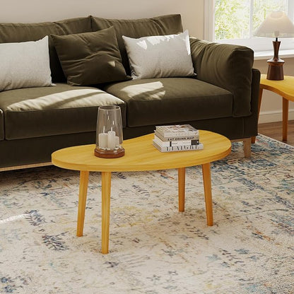 Mango Coffee Table Low Table with 4 Solid Wood Sturdy Legs,Floor Table Desk for Sitting on The Floor,19.7"D x 31.5"W x 16"H Inches,Living Room/Toy room Furniture,Rental house Furniture(Natural-Mango)