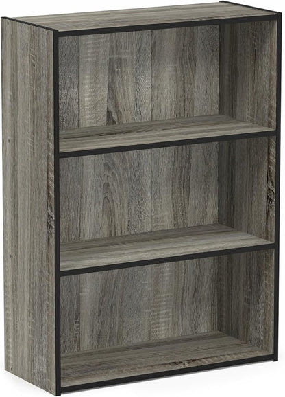 Furinno PASIR Book Shelf, 3-Tier Bookshelf, Storage Shelves Bookcase, 9.7 x 23.7 x 31.5, for Living Room, Bedroom, Home Office, French Oak