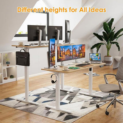 STARY Electric Standing Desk Adjustable Height Sit Stand Home Office Desk with Splice Board