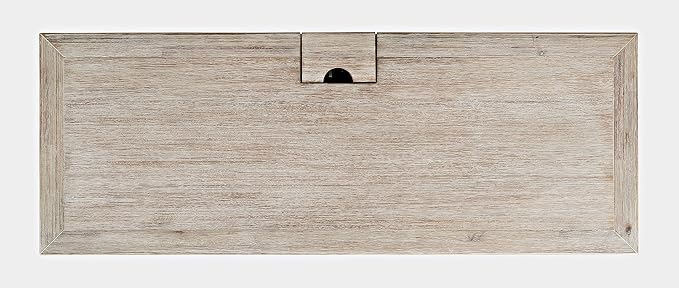 Jofran Mid-Century Modern Chevron Desk with 3 Drawers and USB Charging, 48" Writing Desk for Home Office, Grey Wash