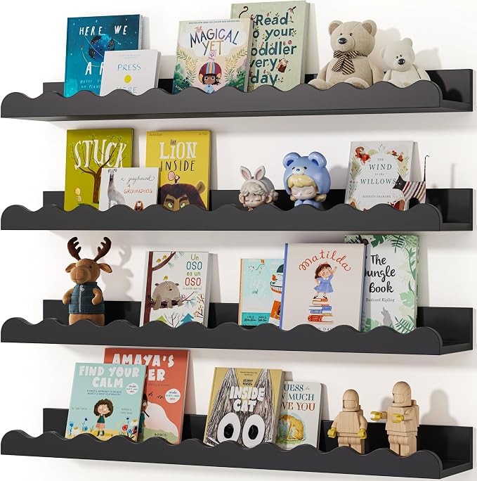 Seocry Nusery Shelves (23 Inches, Black)