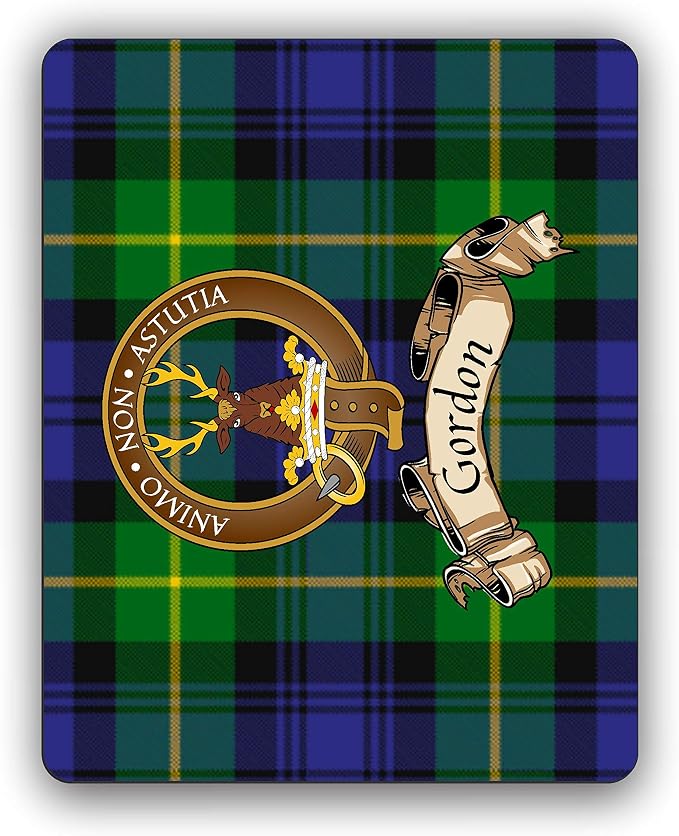 Scottish Clan Gordon Tartan Crest Computer Mouse Pad