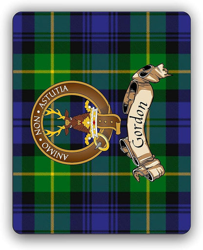 Scottish Clan Gordon Tartan Crest Computer Mouse Pad