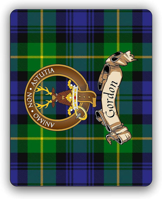 Scottish Clan Gordon Tartan Crest Computer Mouse Pad