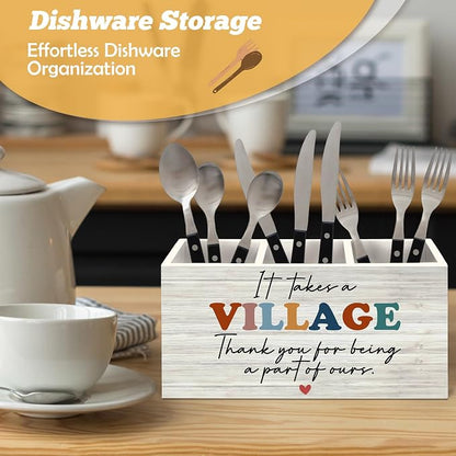 Teacher Appreciation Gifts, It Takes a Village Pen Holder Organizer for Desk Accessories, Thank You Gifts for Women Teacher Nurse Coworker Daycare Provider Nanny Babysitter for Tabletop Decor