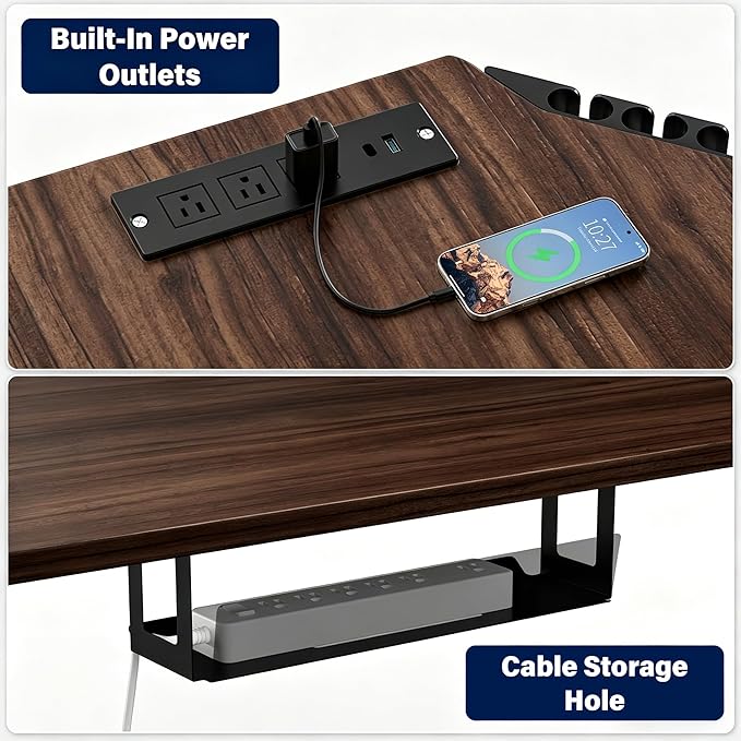 63 x 55 inch L-Shaped Standing Desk, Corner Computer Desk, Electric Standing Desk Adjustable Height, Sit to Stand Ergonomic Workstation for Home Office, Dark Walnut