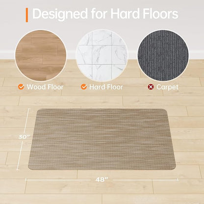 Office Chair Mat, 30" x 48" Computer Chair Mat for Hardwood Floor, Non-Curve Anti Slip Hard Floor Protector for Rolling Chair, PVC Mat Desk Rug for Home Office