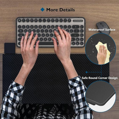 BONTEC Small Ergonomics Desk Extender Tray, 20x9.5 Inch Table Mount Arm Rest Shelf, 90° Foldable Keyboard Tray Platform, Clamp on Computer Arm Rest for Desk Suitable for Office Desks, Black Carbon
