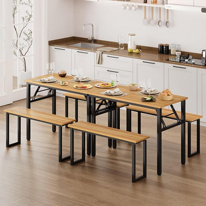 Need Office Computer Desk -35.8 L Sturdy and Heavy Duty Folding Laptop Table,Writing Table/Home Office Desk/Sewing Table, No Assembly Required, Teak & Black Frame