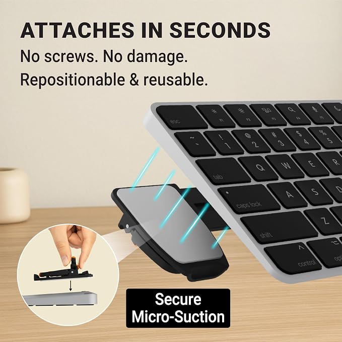 GPG2 ESC Flip PRO Keyboard Stand for Desk (3rd Gen) – Extendable Width, 4 Adjustable Angles, Attaches to Your Keyboard – Compatible with Apple Magic Keyboard, Logitech & Full-Size Flat-Back Models