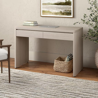 Henn&Hart 48" Modern Rectangular Wooden Home Office Desk Computer Desk Writing Table with 2 Storage Drawers for Home Office, Beech White