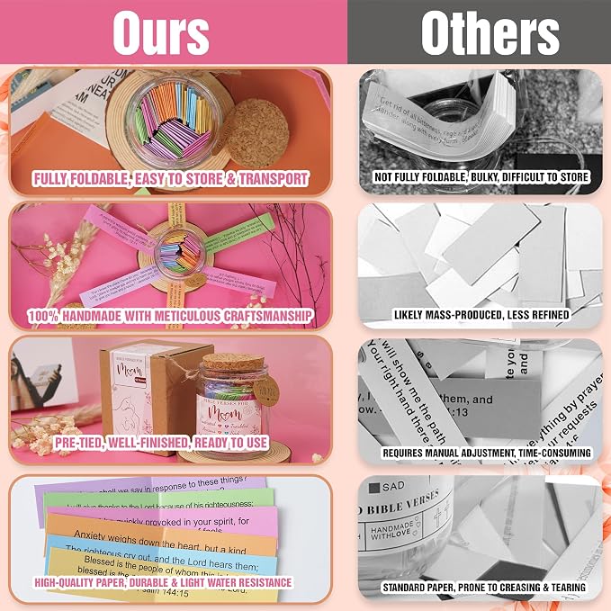 Bible Verse Jar for Mom – 92 Color-Coded Bible Verse, Birthday Gifts for Mom, Christian Gifts For Mom