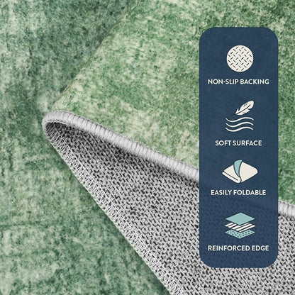 Lahome Green 6x9 Area Rugs Boho Washable Rugs for Living Room, Modern Abstract Rugs for Bedroom, Ombre Non-Slip Throw Dining Room Rug Carpet for Playroom Office Nursery(6'x9',Green)