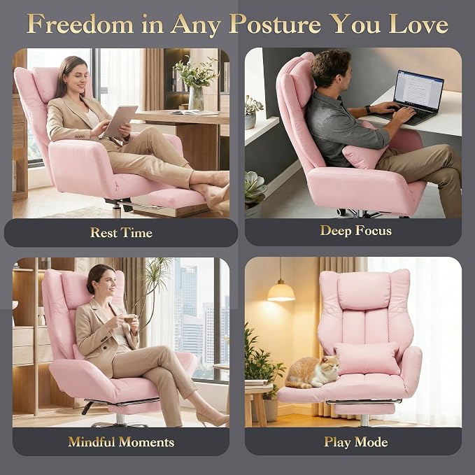 High Back Executive Office Chair with Footrest, Criss Cross Desk Chair | PU Leather, 155° Reclining, Lumbar Support, Criss Cross Style, with Pet Seat