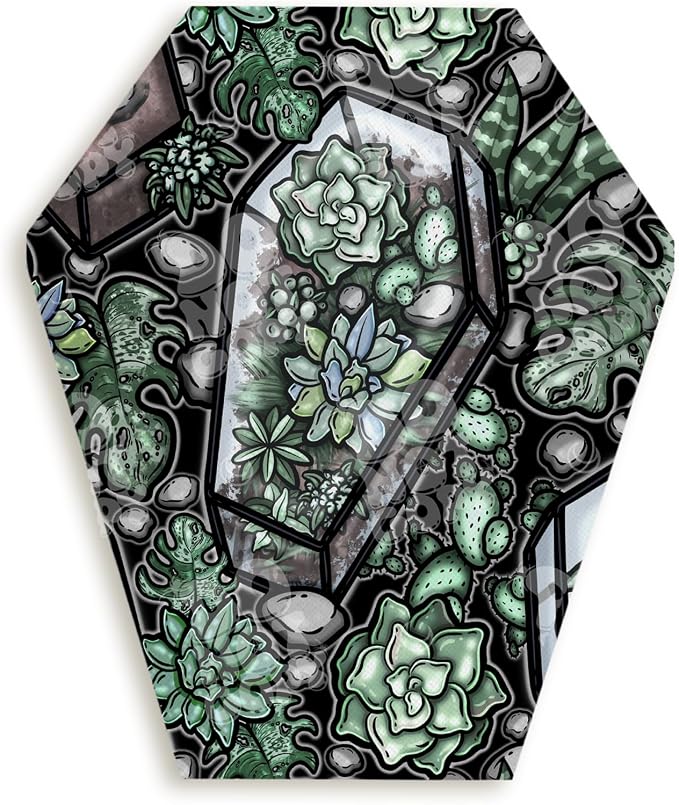 Plant Witch Coffin Shaped mousepad, Non Slip, handmade mouse pad, gothic computer accessory, office desk item, Birthday gift, Alternative decor