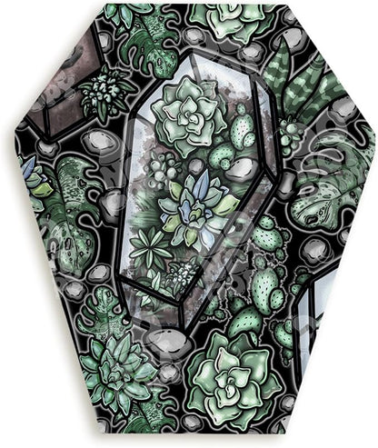 Plant Witch Coffin Shaped mousepad, Non Slip, handmade mouse pad, gothic computer accessory, office desk item, Birthday gift, Alternative decor