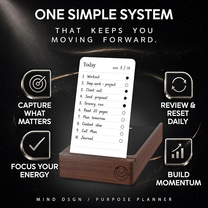 Daily Planner To Do List Notepad - Checklist & Goal Cards for ADHD Focus - Planner Cards Only