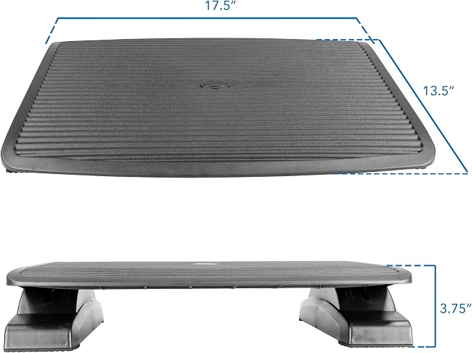 Mount-It! Under Desk Footrest, Adjustable Foot Rest Under Desk with 3 Tilt Positions, Large Non Slip Office Foot Rest with Massaging Surface, Ergonomic Foot Stool Under Desk for Home or Office