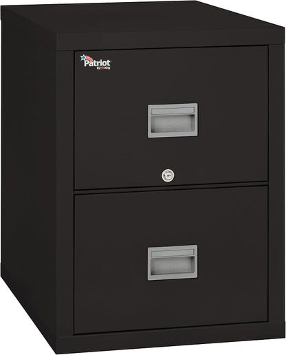 FireKing Patriot 2P2131-CBL Insulated UL Class 350 one-Hour Fire Rated Vertical Filing Cabinet with 2 Drawers, Deep Legal Size, 31-9/16" Length x 20-13/16" Width x 27-3/4" Height, Black