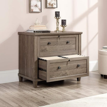 Sauder Hammond 2 Drawer Lateral File Cabinet for Home Office, Filing Cabinet with Lock, in Emery Oak