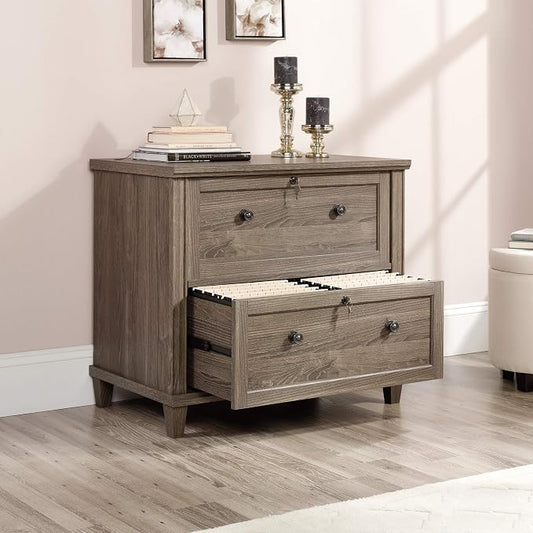 Sauder Hammond 2 Drawer Lateral File Cabinet for Home Office, Filing Cabinet with Lock, in Emery Oak